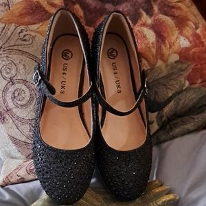 Amazon Black Glitter Heels